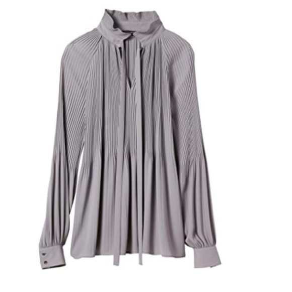 Banana Republic Knife-Pleat Tie-Neck Blouse - Picture 3 of 3
